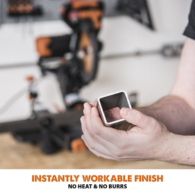 Scie à onglets radiale à double biseau Evolution R255SMS-DB+ 255 mm avec lame à bois 40 dents et lame TCT multi-matériaux 28 dents