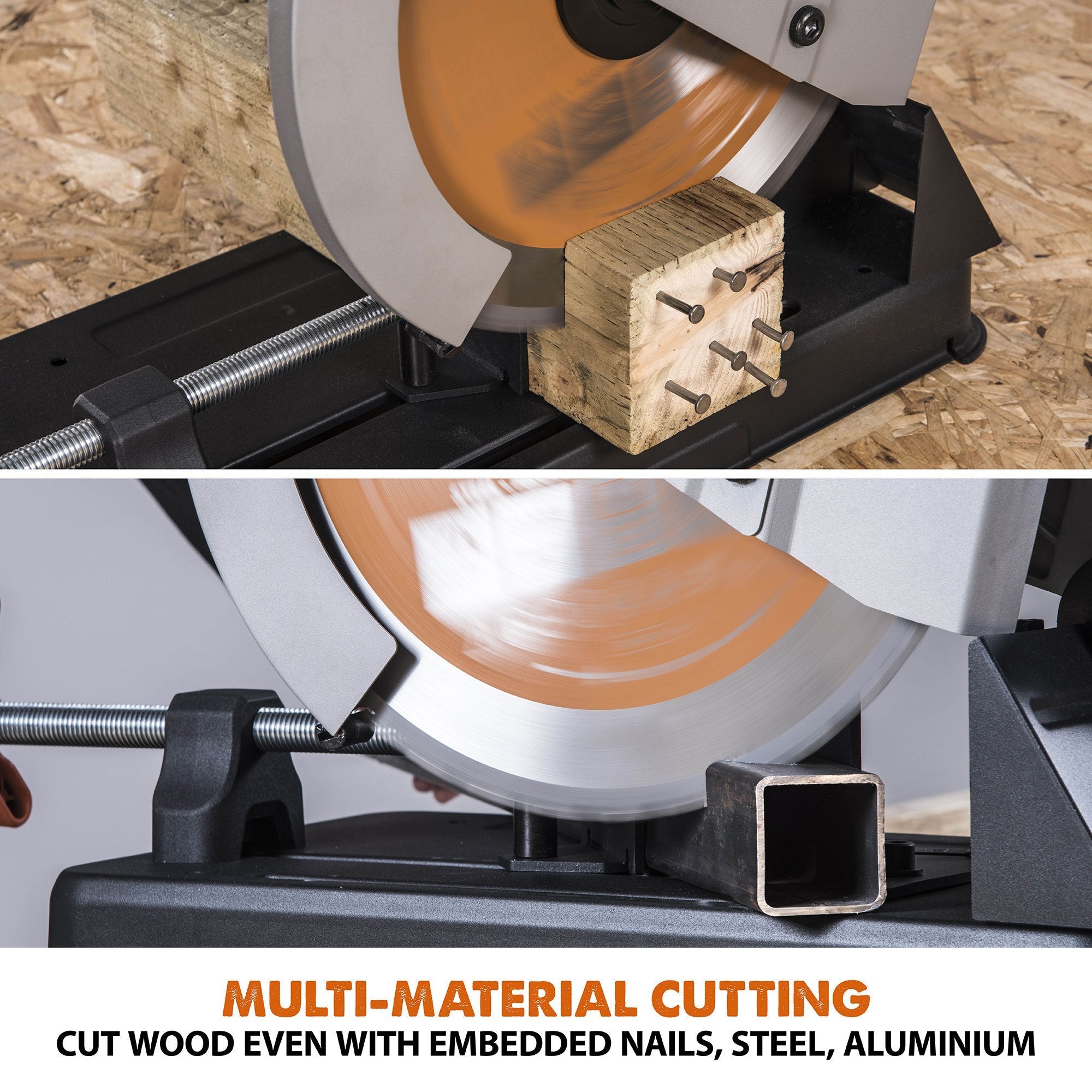 Evolution R355CPS 355mm Chop Saw with TCT Multi-material Cutting Blade
