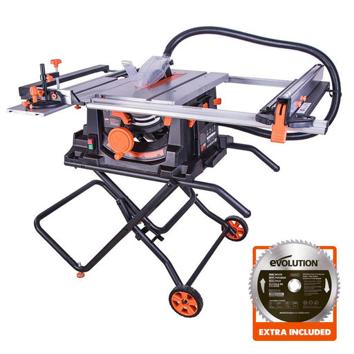 Evolution RAGE5-S 255mm Table Saw With 28T Multi-Material & 60T Fine Wood Blade Bundle - Evolution Power Tools UK