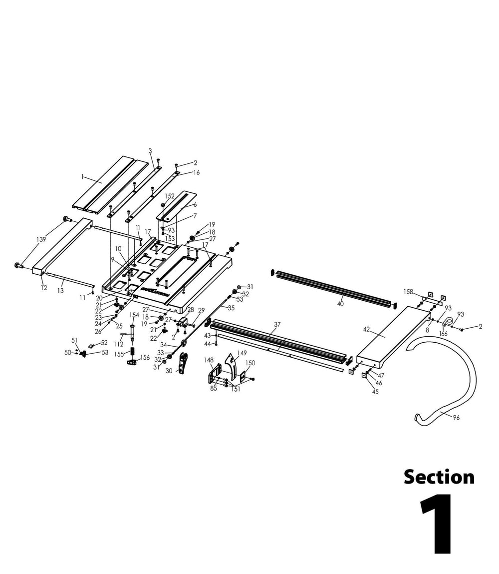 Evolution RAGE5-S Spares Section 1 - Evolution Power Tools UK