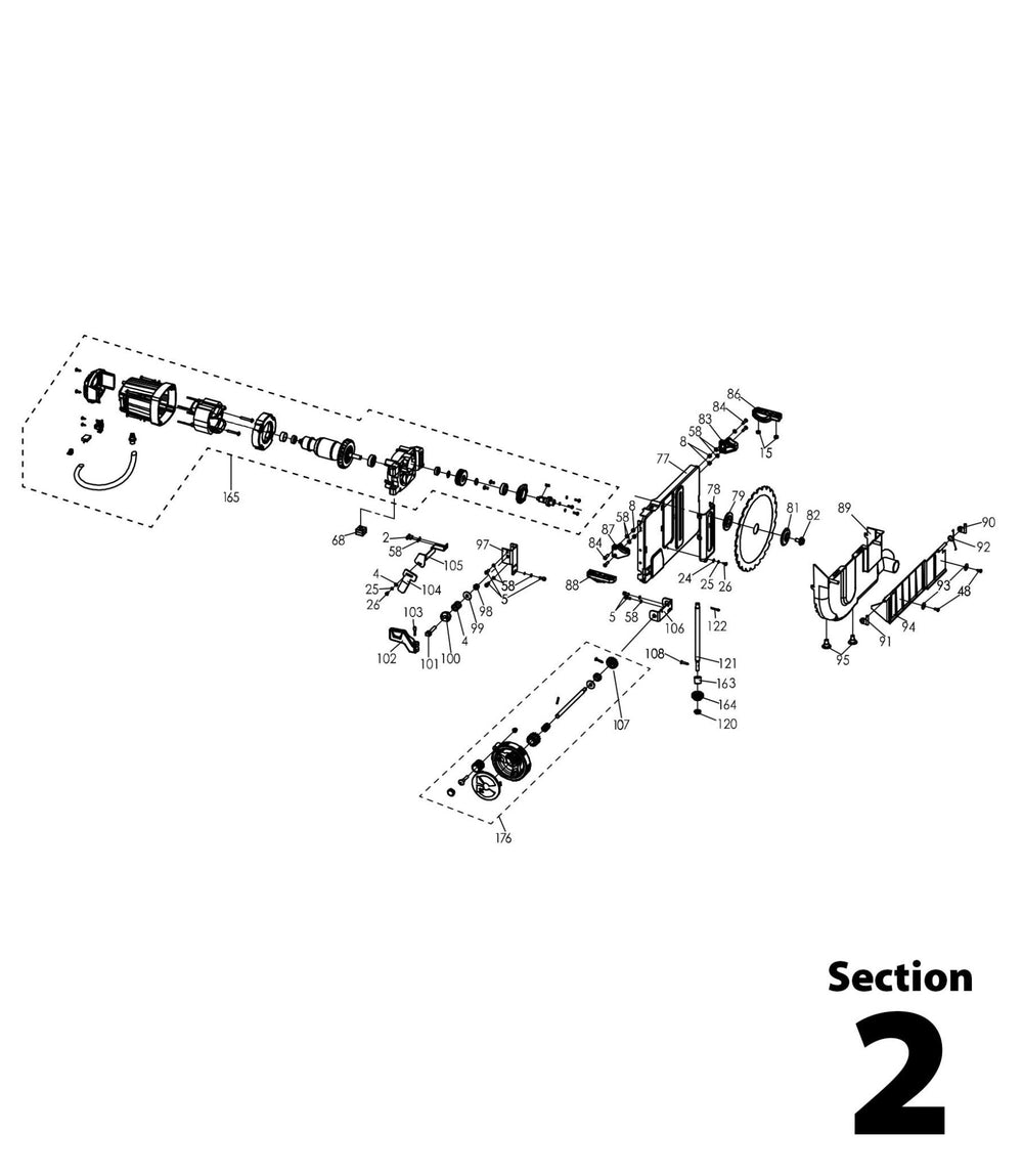 Evolution RAGE5-S Spares Section 2 - Evolution Power Tools UK