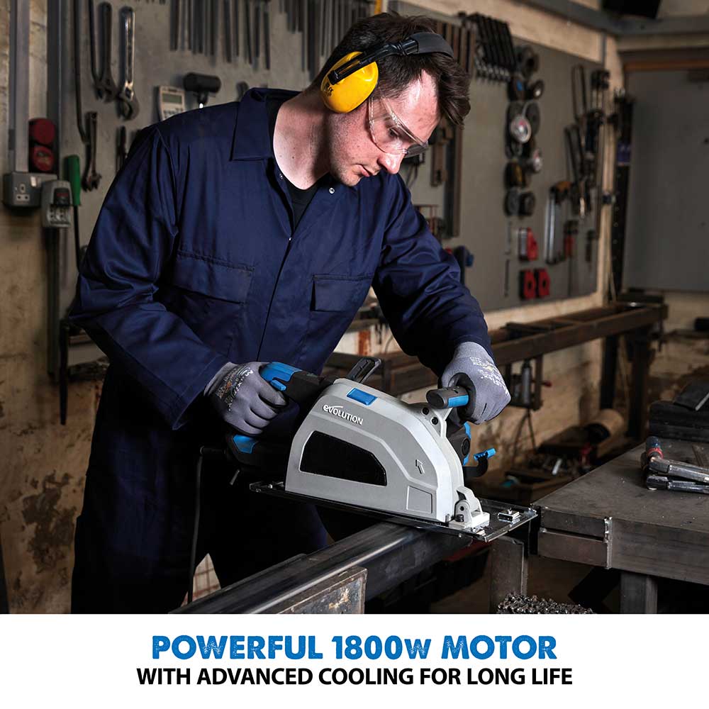 Evolution S210CCS 210mm Heavy Duty Metal Cutting Circular Saw Inc 210mm Mild Steel Blade